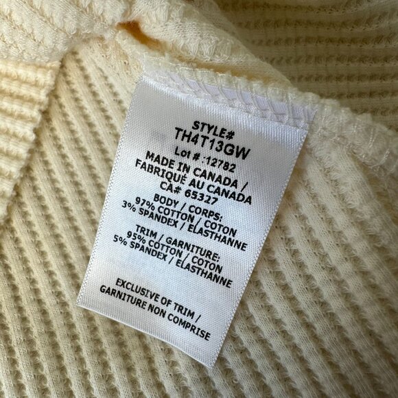 The Range Thermal Knit Button Turtleneck Top Size L Cream Preppy Chic - Picture 5 of 11